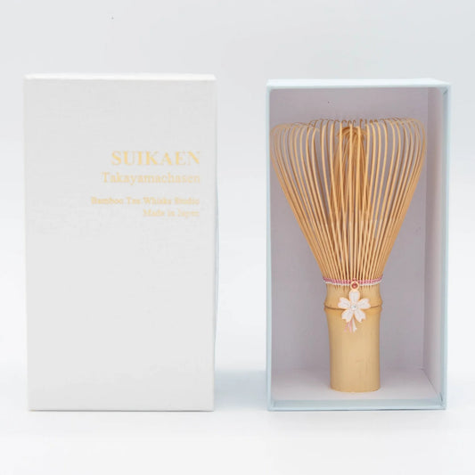 Suikaen Emi Chasen Cherry Blossom Matcha Sakura Bamboo Whisk Pink