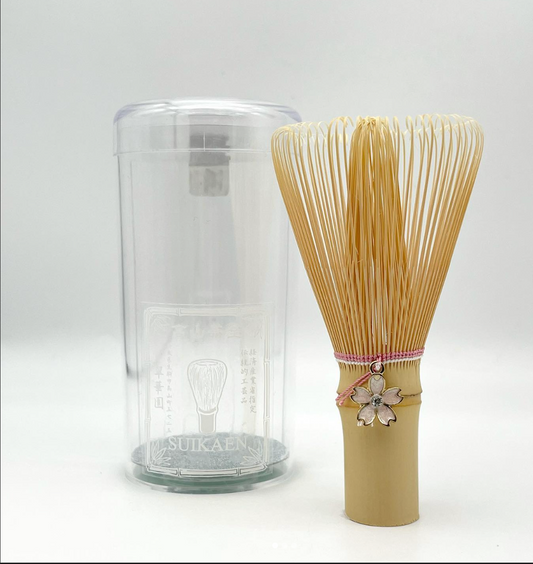 Suikaen Emi Chasen Cherry Blossom Matcha Sakura Bamboo Whisk Pink