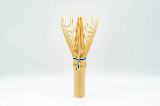 Suikaen 翠華園 Bubbling Long-handled Shiratake White Bamboo Chasen Matcha Whisk